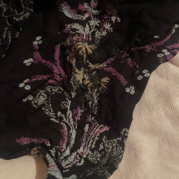 Free People metallic bloom boho oversized shirt sz XS - Picture 6 of 7